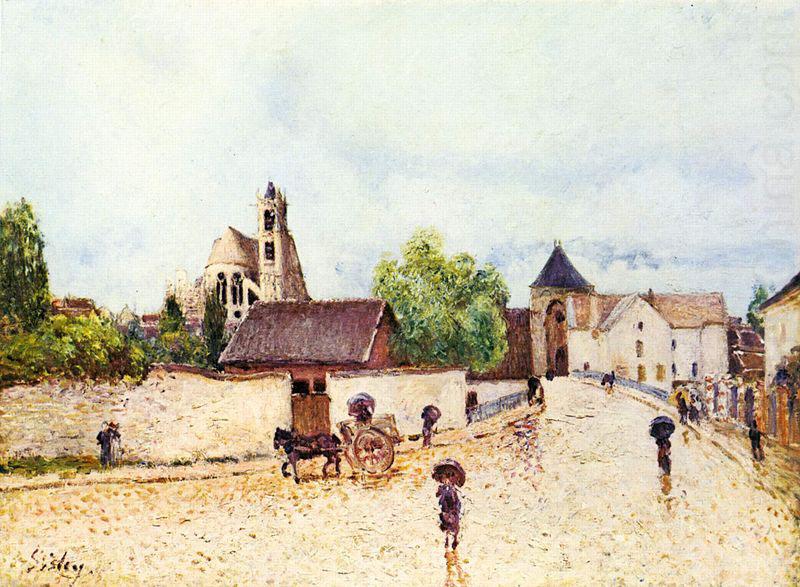 Moret am Loing im Regen, Alfred Sisley